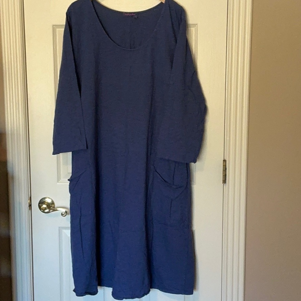 Vintage 3X Fresh Produce Dalia dress GUC navy blue midnight